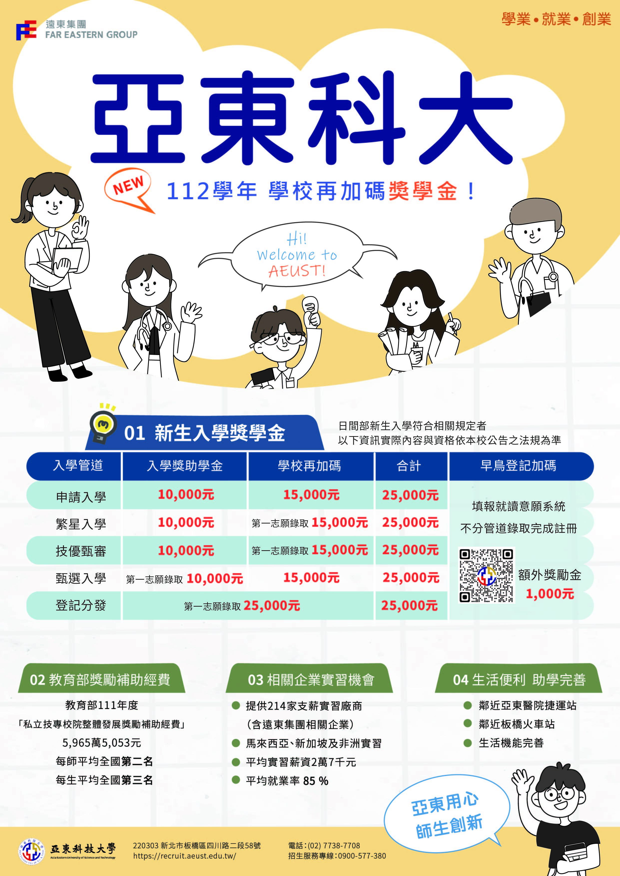 112新生入學獎學金資訊